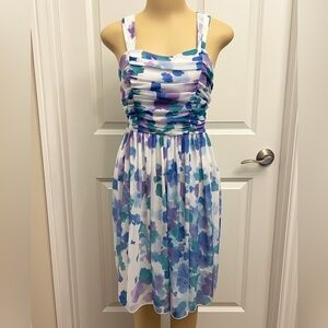 Speechless White, Blue and Purple Sleeveless Sundress for Weddings Party Silky